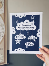 Load image into Gallery viewer, Personalised Birth Details Cloud Papercut
