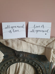 Set of 2 Hand Lettered Wall Art