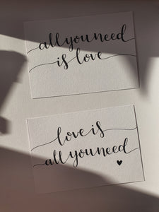 Set of 2 Hand Lettered Wall Art