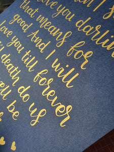 Gold/Silver Custom Lettered Wall Art