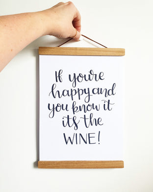 Hand lettered WINE quote