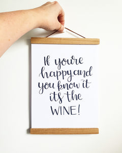 Hand lettered WINE quote