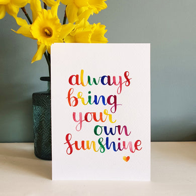 Rainbow watercolour quote
