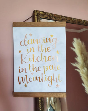Metallics A4 hand lettered wall art