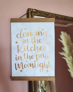 Metallics A4 hand lettered wall art