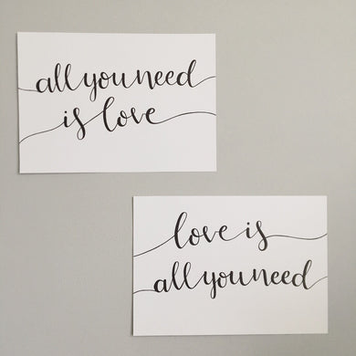 Set of 2 Hand Lettered Wall Art