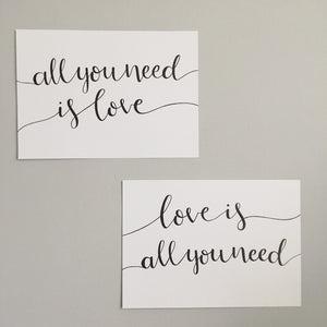 Set of 2 Hand Lettered Wall Art