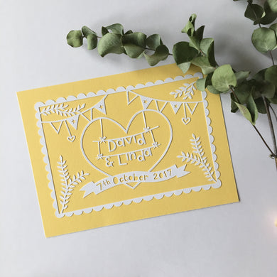 Personalised Wedding Papercut