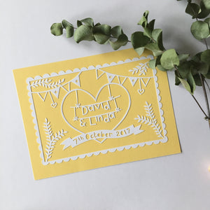 Personalised Wedding Papercut