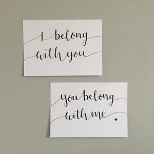 Set of 2 Hand Lettered Wall Art
