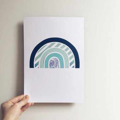 Rainbow papercut. Custom colours.