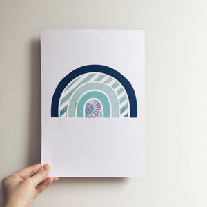 Rainbow papercut. Custom colours.