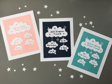 Load image into Gallery viewer, Personalised Birth Details Cloud Papercut