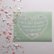 Load image into Gallery viewer, Personalised Wedding Papercut- Multi heart