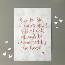 Load image into Gallery viewer, Copper hand lettered wall art A4
