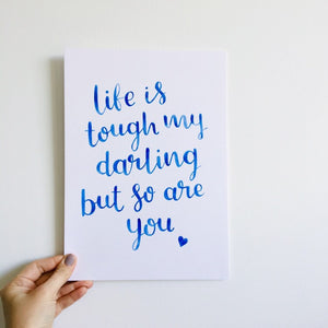 Watercolour Hand lettered quote/lyrics